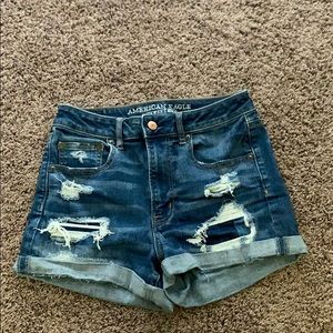Ripped jean shorts